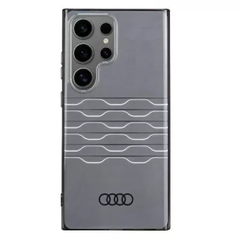   Audi IML geometrikus mintás tok S24 Ultra , hátlap, tok, fekete, arany
