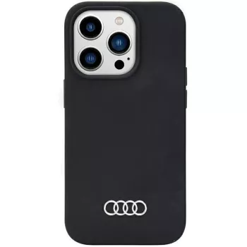   Audi Silicone Case AU-LSRIP14P-Q3/D1-BK iPhone 14 Pro 6.1", hátlap, tok, fekete