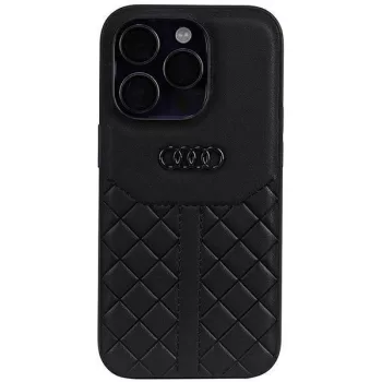   Audi Genuine Leather AU-TPUPPCIP14P-Q8/D1-BK iPhone 14 Pro 6.1", hátlap, tok, fekete