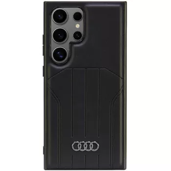   Audi Szintetikus bőr MagSafe S24 Ultra , hátlap, tok, fekete