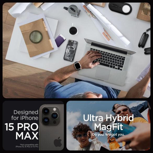 Spigen Ultra Hybrid Zero One Mag iPhone 15 Pro Max magsafe kompatibilis hátlap, tok, fekete