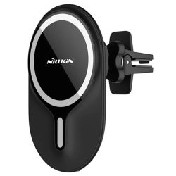  Nillkin Magnetic Car Holder Qi, Magsafe kompatibilis autós telefon tartó és töltő 10W szellőzőrácsra, fekete