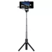 Huawei AF14 mini vezetékes Selfie Stick, háromlábú kitámasztó funkcióval, szelfi bot, fekete