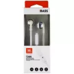 JBL T205 vezetékes headset, fülhallgató, 3.5mm jack, fehér