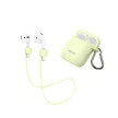 USAMS Apple Airpods szilikon tok+ nyakpánt, fluoreszkálós, világoszöld