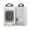 BMW Airpods 1/2 Geniune Leather Silver Logo valódi bőr (BMA2SSLBK) tok, fekete