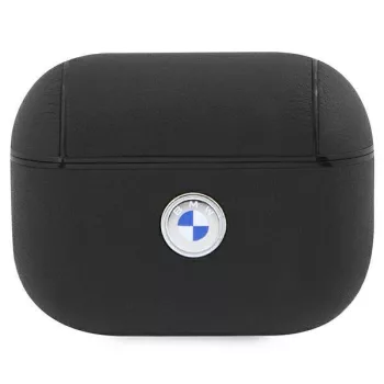   BMW Airpods Pro 2 Geniune Leather Silver Logo (BMAP2SSLBK) tok, fekete