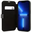 BMW BMBKP14L22RVSK iPhone 14 Pro 6.1" Leather Stamp Blue Lines, oldalra nyíló bőr tok, fekete