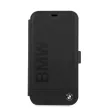 BMW iPhone 12 Pro Max Signature (BMFLBKP12LSLLBK) eredeti bőr oldalra nyíló tok, fekete