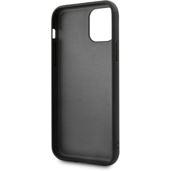 BMW iPhone 11 Real Leather Hard Case eredeti bőr (BMHCN61POCBK) hátlap, tok, fekete