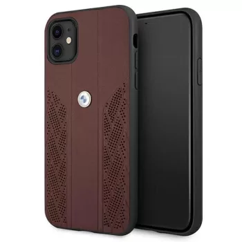   BMW BMHCN61RSPPR iPhone 11/Xr 6,1", Leather Curve Perforate hátlap, tok, bordó