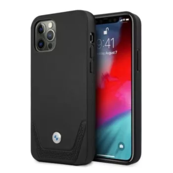   BMW BMHCP12LRSWPK iPhone 12 Pro Max 6,7", Leather Perforate hátlap, tok, fekete
