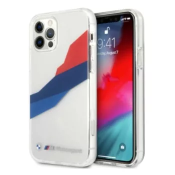   BMW BMHCP12LSKTGT iPhone 12 Pro Max 6,7" Motorsport Tricolor hátlap, tok, átlátszó