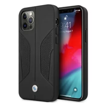  BMW BMHCP12MRSCSK iPhone 12/12 Pro 6,1", Leather Perforate hátlap, tok, fekete