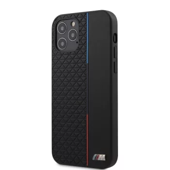   BMW iPhone 12/12 Pro Triangles Tricolor Line (BMHCP12MTRTBK) hátlap, tok, fekete