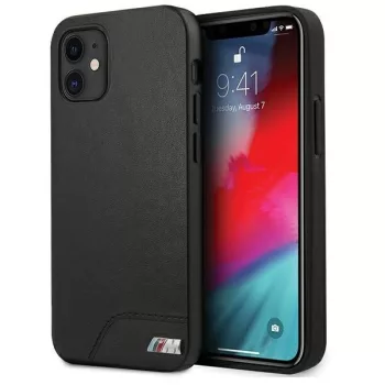  BMW BMHCP12SMHOLBK iPhone 12 mini 5,4", M Collection Smooth PU hátlap, tok, fekete