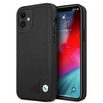   BMW BMHCP12SRCDPK iPhone 12 mini 5,4", Leather Deboss tok, fekete