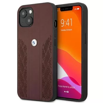   BMW BMHCP13SRSPPR iPhone 13 mini 5,4" Leather Curve Perforate hátlap, tok, bordó