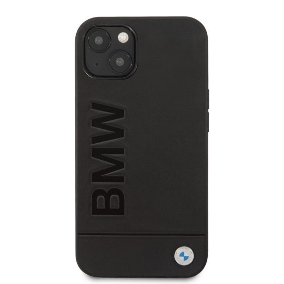 BMW iPhone 13 Mini Leather Hot Stamp eredeti bőr (BMHCP13SSLLBK) hátlap, tok, fekete