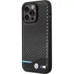 BMW BMHCP13X22NBCK iPhone 13 Pro Max 6.7", Leather Carbon hátlap, tok, fekete