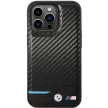 BMW BMHCP13X22NBCK iPhone 13 Pro Max 6.7", Leather Carbon hátlap, tok, fekete
