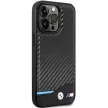 BMW BMHCP13X22NBCK iPhone 13 Pro Max 6.7", Leather Carbon hátlap, tok, fekete