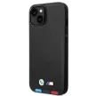 BMW BMHCP14M22PTDK Leather Stamp Tricolor iPhone 14 Plus 6.7 " hátlap, bőr tok, fekete