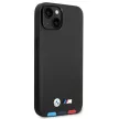BMW BMHCP14M22PTDK Leather Stamp Tricolor iPhone 14 Plus 6.7 " hátlap, bőr tok, fekete