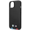 BMW BMHCP14M22PTDK Leather Stamp Tricolor iPhone 14 Plus 6.7 " hátlap, bőr tok, fekete
