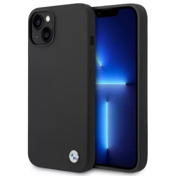   BMW BMHCP14MSILBK iPhone 14 Plus/15 Plus 6,7", Silicone Metal Logo hátlap, tok, fekete