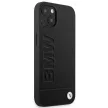 BMW BMHCP14MSLLBK Leather Stamp iPhone 14 Plus 6.7 " hátlap, bőr tok, fekete