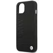 BMW BMHCP14MSLLBK Leather Stamp iPhone 14 Plus 6.7 " hátlap, bőr tok, fekete