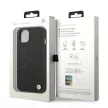 BMW BMHCP14MSLLBK Leather Stamp iPhone 14 Plus 6.7 " hátlap, bőr tok, fekete