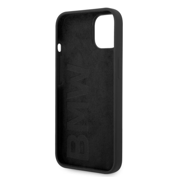 BMW iPhone 14 Silicone Metal Logo (BMHCP14SSILBK) hátlap, tok, fekete