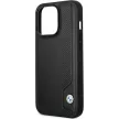 BMW BMHCP14X22RBDK Leather Blue Dots iPhone 14 Pro Max 6.7" hátlap, bőr tok, fekete