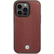BMW BMHCP14X22RFGR Leather Diamond Pattern iPhone 14 Pro Max 6.7" hátlap, bőr tok, bordó