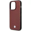 BMW BMHCP14X22RFGR Leather Diamond Pattern iPhone 14 Pro Max 6.7" hátlap, bőr tok, bordó
