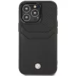 BMW iPhone 14 Pro Max 6,7" black Leather Card Slot (BMHCP14X22RSEPK) hátlap, tok, fekete