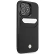 BMW iPhone 14 Pro Max 6,7" black Leather Card Slot (BMHCP14X22RSEPK) hátlap, tok, fekete