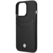 BMW iPhone 14 Pro Max 6,7" black Leather Card Slot (BMHCP14X22RSEPK) hátlap, tok, fekete