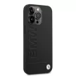 BMW iPhone 14 Pro Max Leather Stamp (BMHCP14XSLLBK) hátlap, tok, fekete