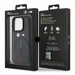 BMW BMHCP15L22NSTB Stamped Tricolor Stripe iPhone 15 Pro 6.1" tok, fekete