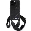 BMW BMHCP15L23PSCCK iPhone 15 Pro 6.1", M Edition Carbon Stripe & Strap M Edition hátlap, tok, fekete
