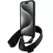 BMW BMHCP15L23PSVTK iPhone 15 Pro 6.1", M Edition Carbon Tricolor Lines & Strap M Edition hátlap, tok, fekete