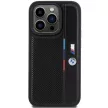 BMW iPhone 15 Pro Perforated Tricolor Line (BMHCP15L23PUPVK) hátlap, tok, fekete