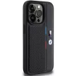 BMW iPhone 15 Pro Perforated Tricolor Line (BMHCP15L23PUPVK) hátlap, tok, fekete