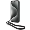 BMW BMHCP15L23RMRLK iPhone 15 Pro 6.1", Signature Leather Wordmark hátlap, tok zsinórral, fekete