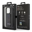 BMW Grip Stand Smooth & Carbon iPhone 15 Pro hátlap, tok, fekete