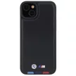BMW BMHCP15M22PTDK Leather Stamp Tricolor iPhone 15 Plus 6.7" eredeti bőr tok, fekete