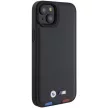 BMW BMHCP15M22PTDK Leather Stamp Tricolor iPhone 15 Plus 6.7" eredeti bőr tok, fekete